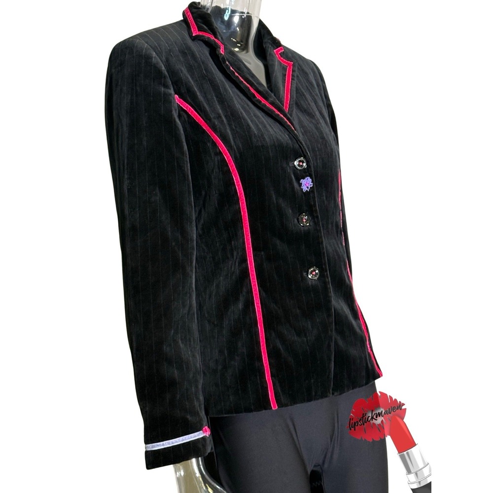 Womens Washable Fitted 100% Suede Leather Blazer Jacket Sz M Periwinkle Blue Y2K - Picture 2 of 14